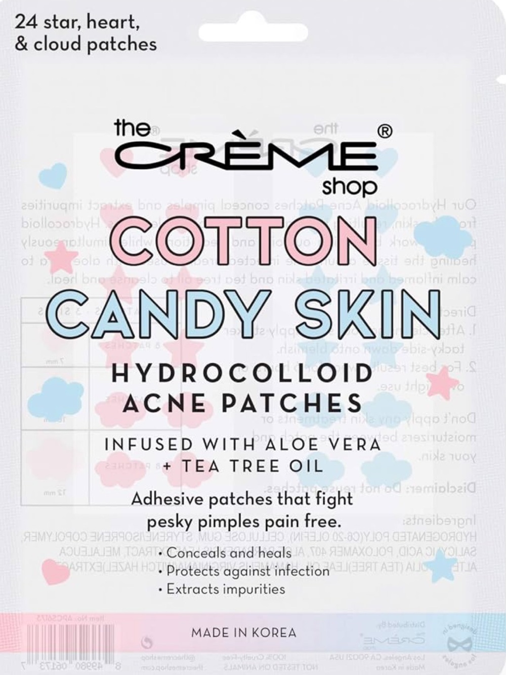 The Creme Shop Cotton Candy Skin Hydrocolloid Acne Patches - NEW